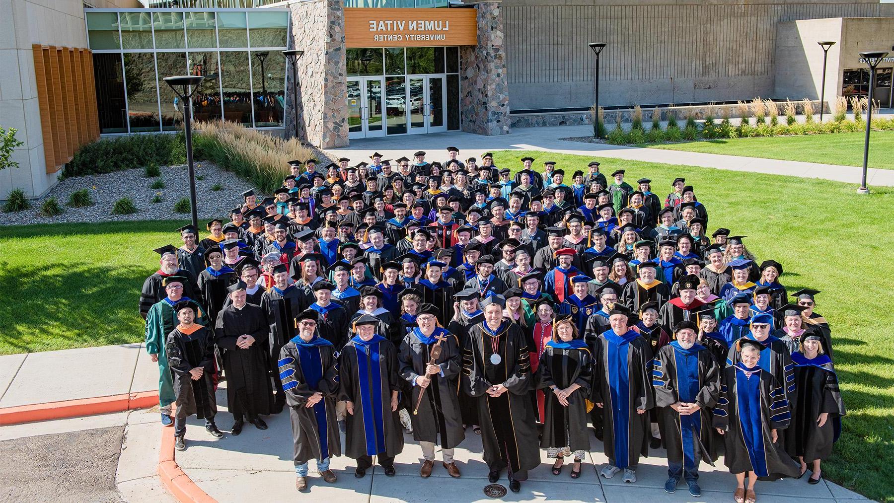 All University of Mary Faculty outside the Lumen Vitae Center